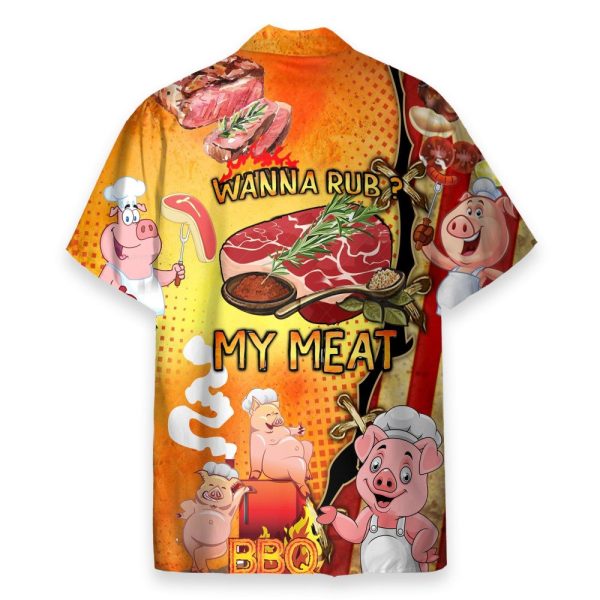 Wanna Rub My Meat Funny Barbecue Hawaiian Shirt