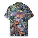 Dinosaur World Men'S Button'S Up Shirts Hawaiian Shirt