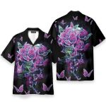 Color Splash Skull And Butterfyies Purple Hawaiian Shirt