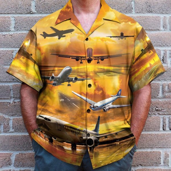 Planes Men'S Button'S Up Shirts Hawaiian Shirt