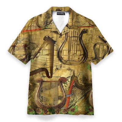 Ancient Harp Men'S Button'S Up Shirts Hawaiian Shirt