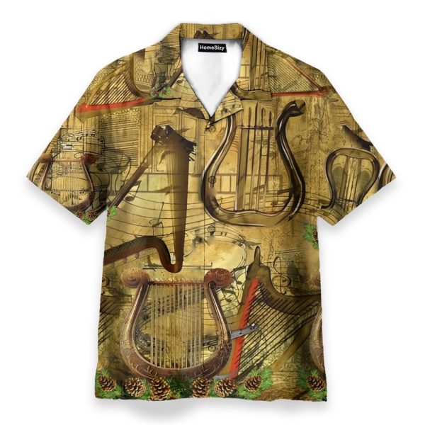 Ancient Harp Men'S Button'S Up Shirts Hawaiian Shirt