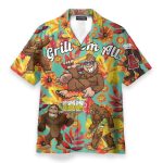Bigfoot Grill 'Em All Funny Barbecue Hawaiian Shirt
