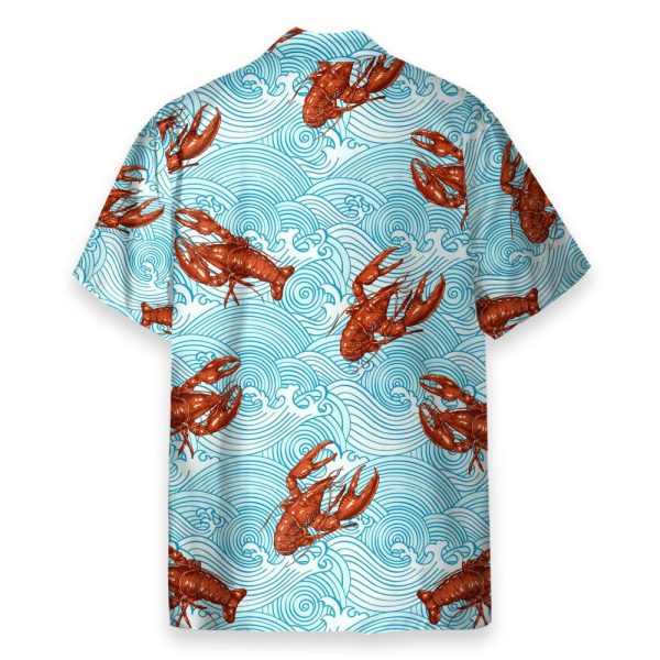 Lobster Blue Wave Tropical Hawaiian Shirt