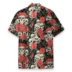 Skull Roses Men'S Button'S Up Shirts Hawaiian Shirt