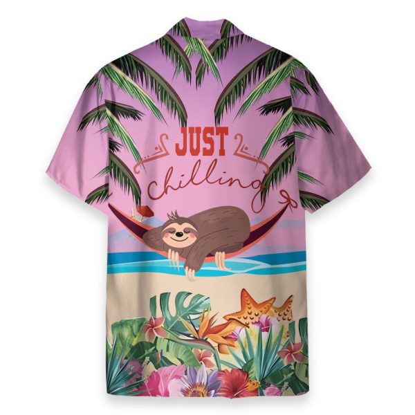 Sloth Just Chilling Funny Button'S Up Shirts Hawaiian Shirt