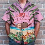 Sloth Just Chilling Funny Button'S Up Shirts Hawaiian Shirt