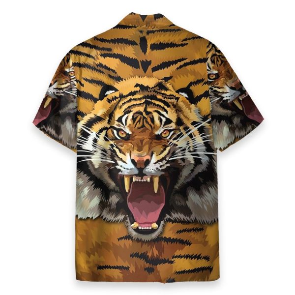 Tiger Roar Men'S Button'S Up Shirts Hawaiian Shirt & Beach Shorts