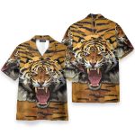 Tiger Roar Men'S Button'S Up Shirts Hawaiian Shirt & Beach Shorts
