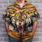 Tiger Roar Men'S Button'S Up Shirts Hawaiian Shirt & Beach Shorts