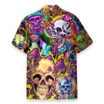Skull Colorful Printed Casual Abstract Hippie Style Hawaiian Shirt