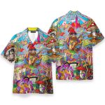 Colorful Mushroom Hippie Funny Button'S Up Shirts Hawaiian Shirt