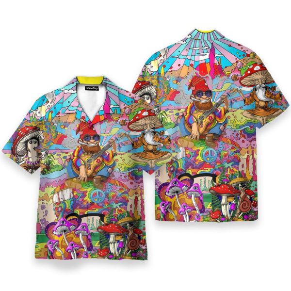 Colorful Mushroom Hippie Funny Button'S Up Shirts Hawaiian Shirt
