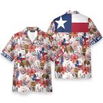 Texas Longhorn Bluebonnet And Armadillo Hawaiian Shirt
