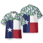 Texas Bluebonnet Flag Men'S Button'S Up Shirts Hawaiian Shirt