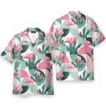 Flamingo Exotic Patchwork Patterns Hawaiian Shirt & Beach Shorts