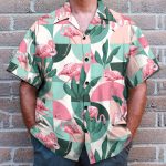 Flamingo Exotic Patchwork Patterns Hawaiian Shirt & Beach Shorts