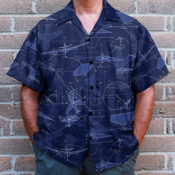 Aerodynamics Airplane Engineering Drawing Pictures Hawaiian Shirt & Beach Shorts