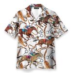 Horse Racing Colorful Horse Reins Pattern- Hawaiian Shirt & Beach Shorts