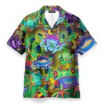 Amazing Hippie Frogs And Mushrooms Hawaiian Shirt