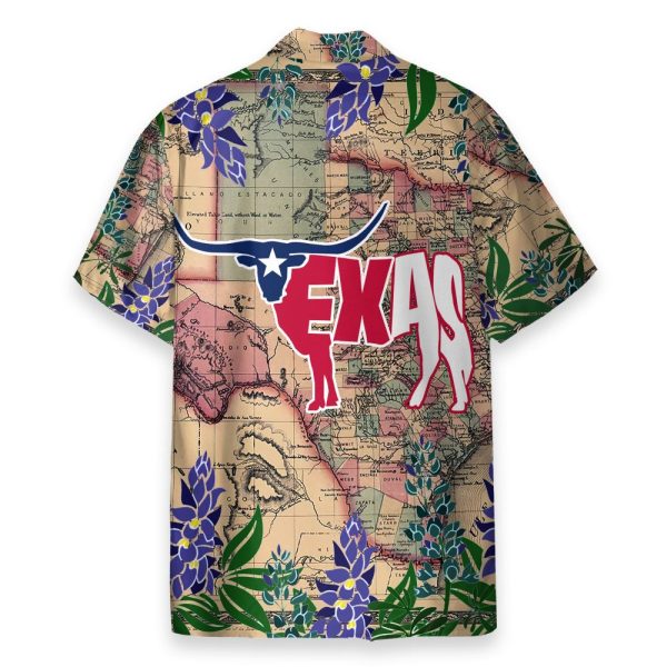 Longhorn Flag Texas Men'S Button'S Up Shirts Hawaiian Shirt