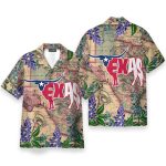 Longhorn Flag Texas Men'S Button'S Up Shirts Hawaiian Shirt