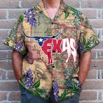 Longhorn Flag Texas Men'S Button'S Up Shirts Hawaiian Shirt