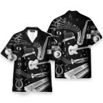 Silver Musical Instrument Men'S Button'S Up Shirts Hawaiian Shirt