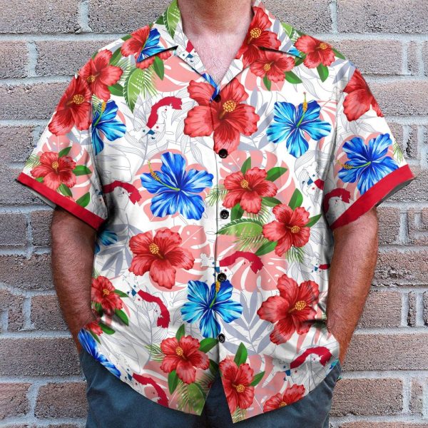 Custom Name Panama Tropical Flowers Pattern Personalized Hawaiian Shirt & Beach Shorts