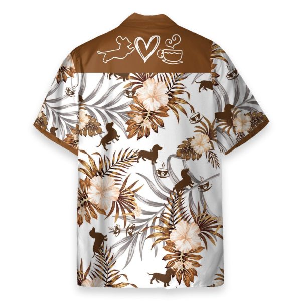Love Dachshund Men'S Button'S Up Shirts Hawaiian Shirt & Beach Shorts