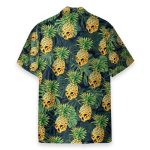 Skull Pineapple Tropical Leaves Pattern Hawaiian Shirt & Beach Shorts