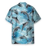Dolphin Wave Water Blue Beach Pattern Hawaiian Shirt & Beach Shorts