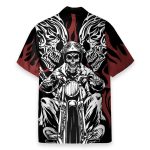 Skull Rider Motorcycle Men'S Button'S Up Shirts Hawaiian Shirt