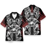 Skull Rider Motorcycle Men'S Button'S Up Shirts Hawaiian Shirt