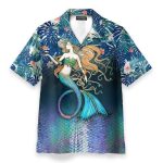 Mermaid Men'S Button'S Up Shirts Hawaiian Shirt