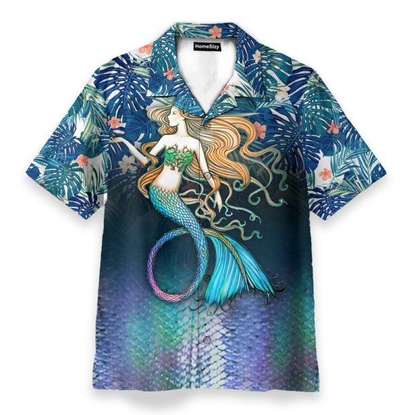Mermaid Men'S Button'S Up Shirts Hawaiian Shirt