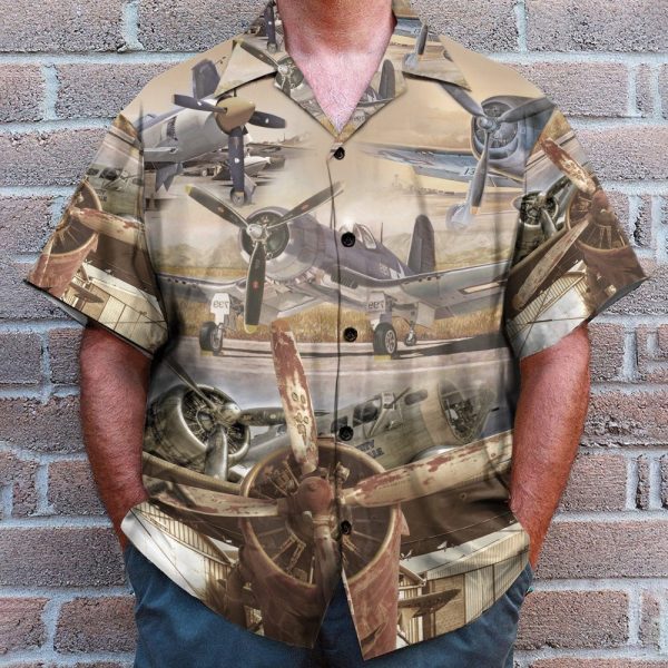 Aircrafts Men'S Button'S Up Shirts Hawaiian Shirt