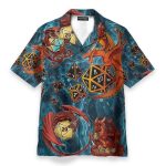 Dragon Playing Dice Blue Dungeons & Dragons Game Hawaiian Shirt
