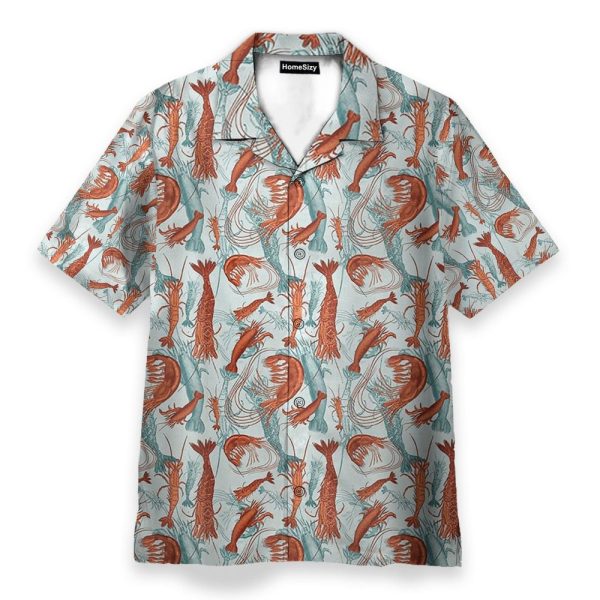 Summer Seafood Shrimps Fan Hawaiian Shirt & Beach Shorts