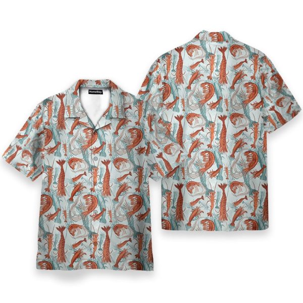 Summer Seafood Shrimps Fan Hawaiian Shirt & Beach Shorts