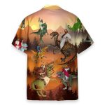 Jesus Rides A Dinosaur Men'S Button'S Up Shirts Hawaiian Shirt