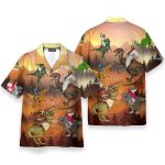 Jesus Rides A Dinosaur Men'S Button'S Up Shirts Hawaiian Shirt