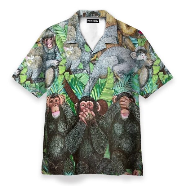 Monkey Tropical Pattern Hawaiian Shirt
