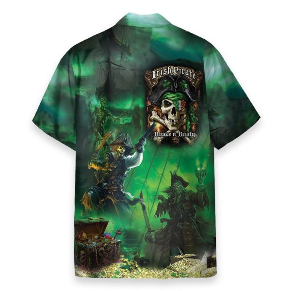 Irish Pirate Booze And Booty Hawaiian Shirt