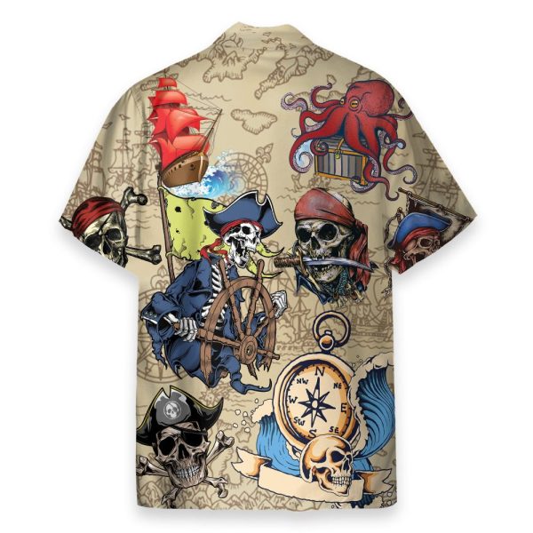Skull Pirate Men'S Button'S Up Shirts Hawaiian Shirt