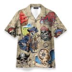 Skull Pirate Men'S Button'S Up Shirts Hawaiian Shirt