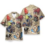 Skull Pirate Men'S Button'S Up Shirts Hawaiian Shirt
