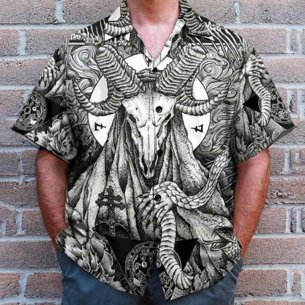 Satanic Pagan Demon Men'S Button'S Up Shirts Hawaiian Shirt