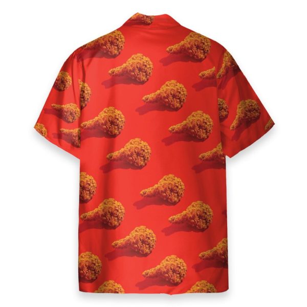 Fried Chicken Food In Red Summer Vibe Hawaiian Shirt