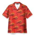 Fried Chicken Food In Red Summer Vibe Hawaiian Shirt
